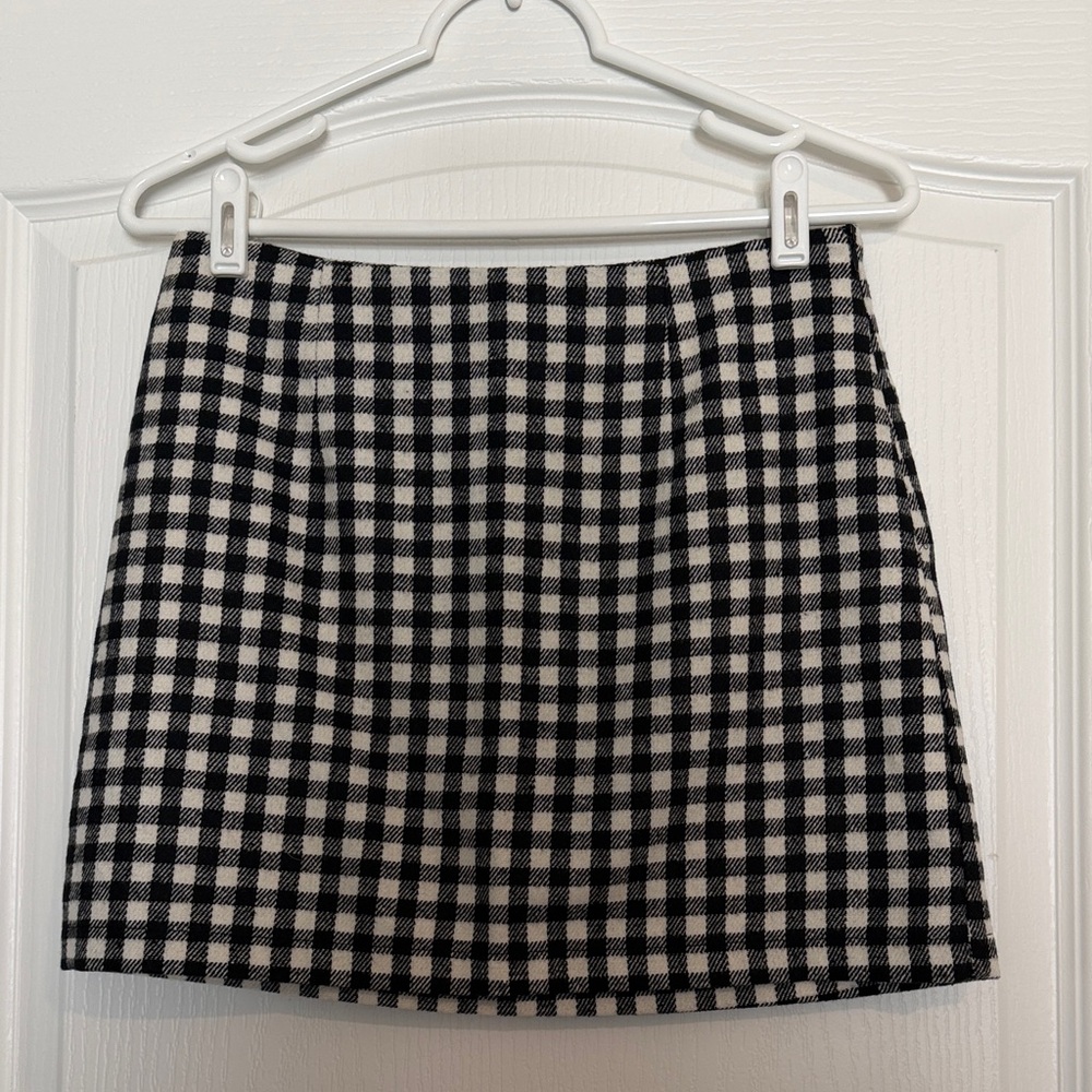 Forever 21 Black and White Plaid Mini Skirt